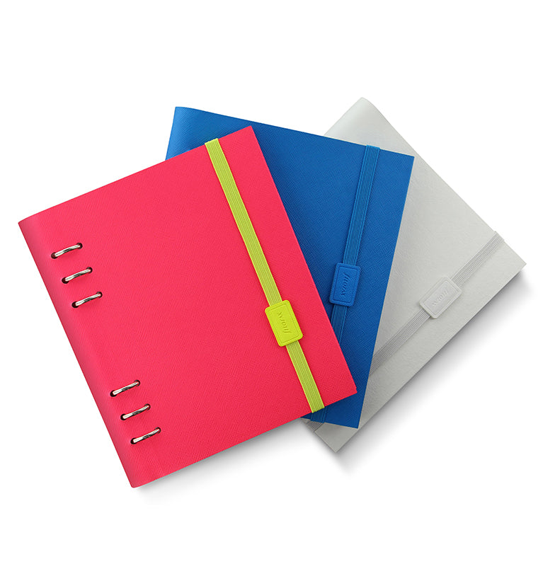 Clipbook Saffiano Fluoro A5 Elastic Closure Fluoro Pink