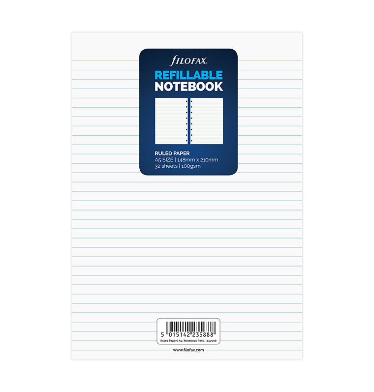 Filofax Notebook Ruled Paper Refill - A5