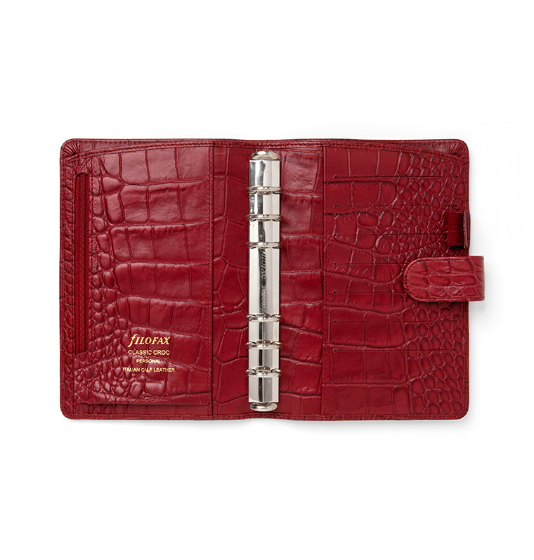 Classic Croc Personal Leather Organiser Cherry