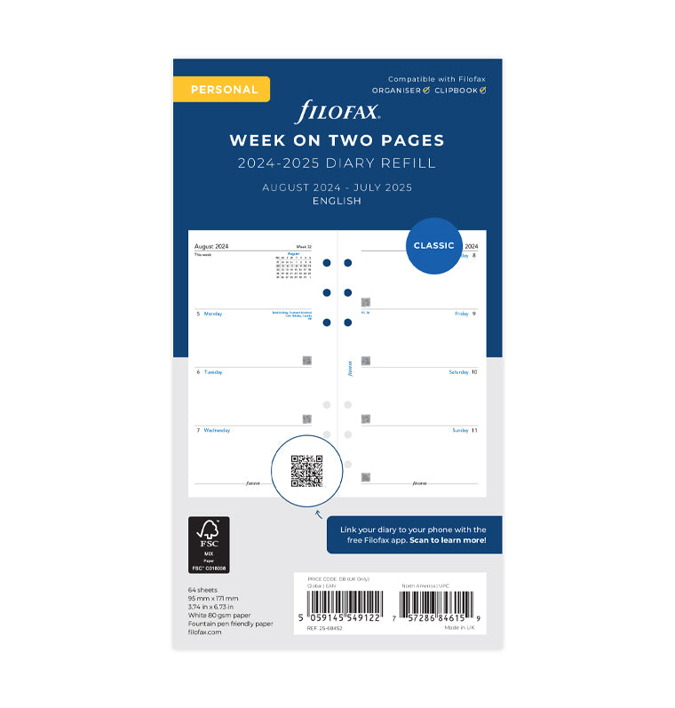 Week On Two Pages Academic Diary Personal 2024-2025 Packaging