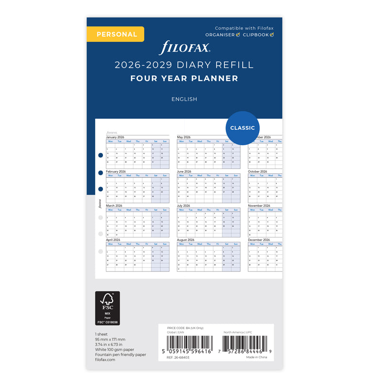 1 Tag / 1 Seite Multilingual A4 2025 - Filofax