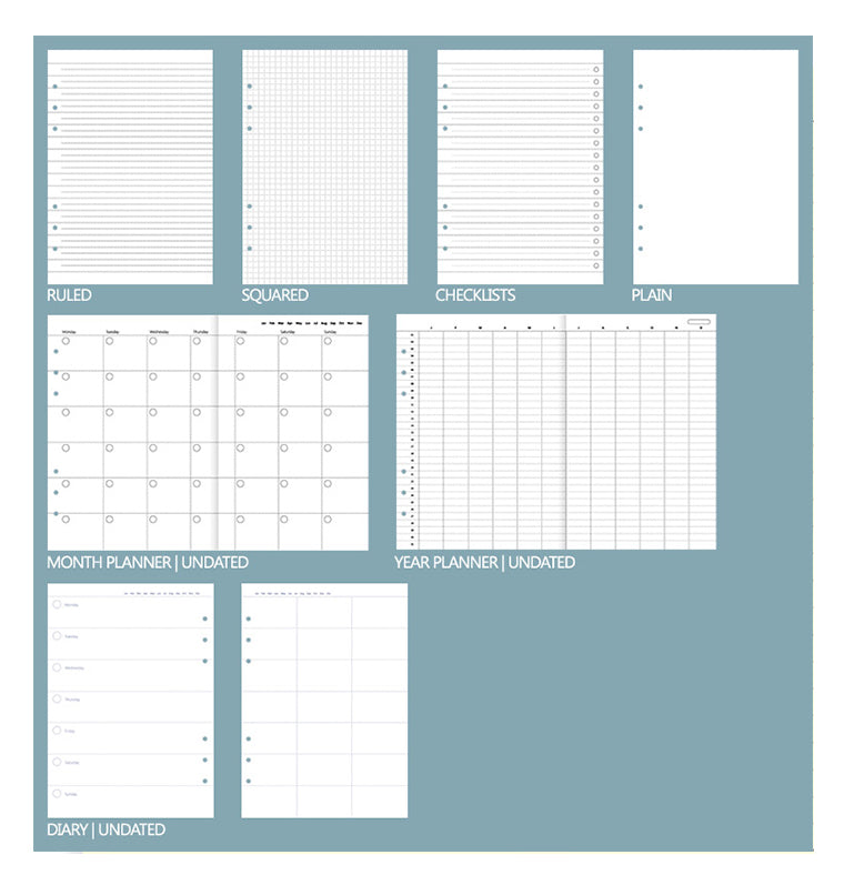 Fill included with Clipbook Expressions A5 Refillable Diary