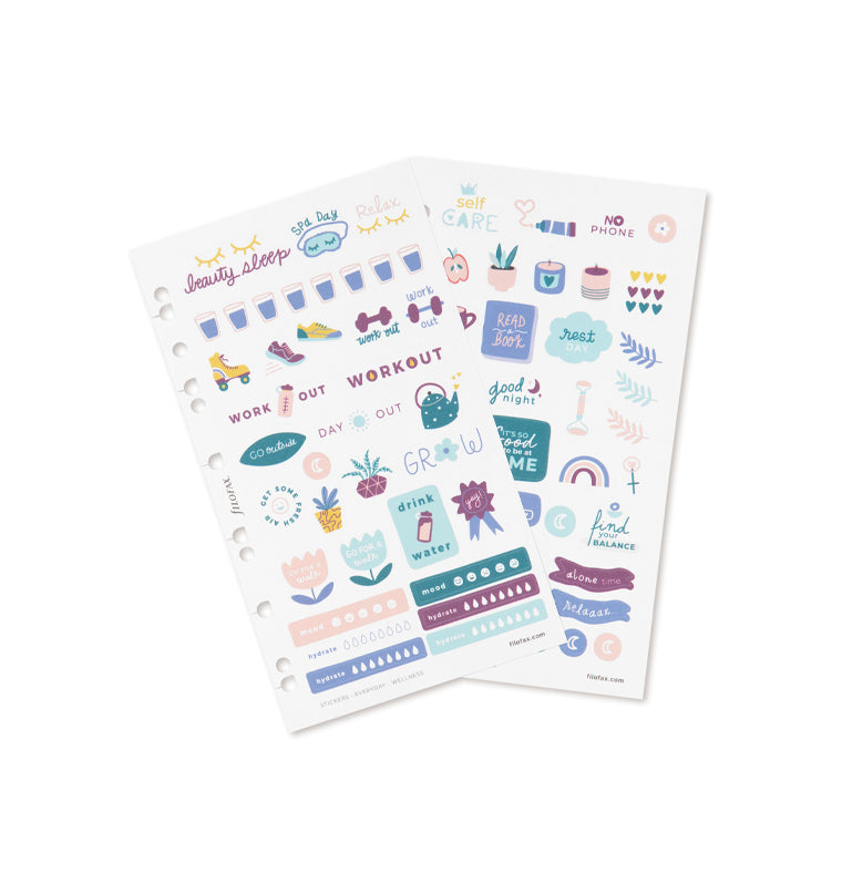 Filofax Everyday Wellness Stickers for Organisers, Notebooks and Clipbook