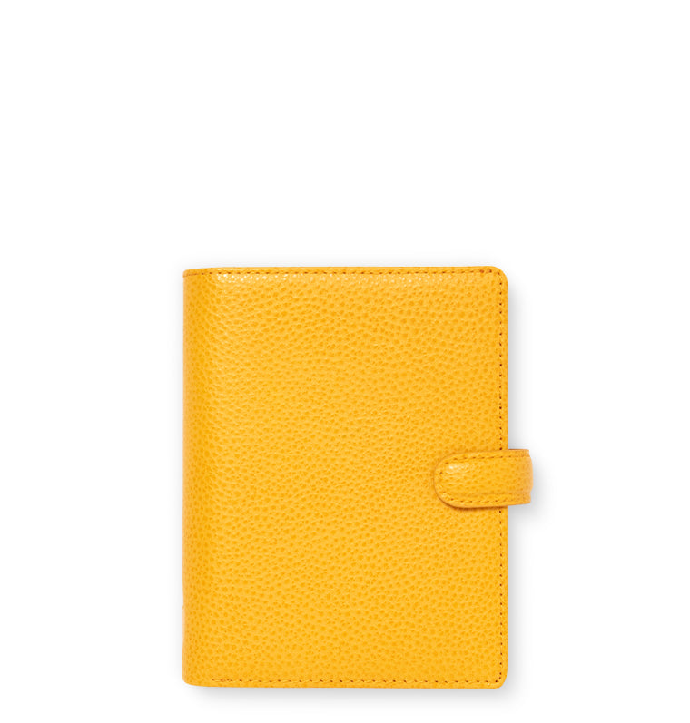 Filofax Finsbury Pocket Leather Organiser in Mustard Yellow