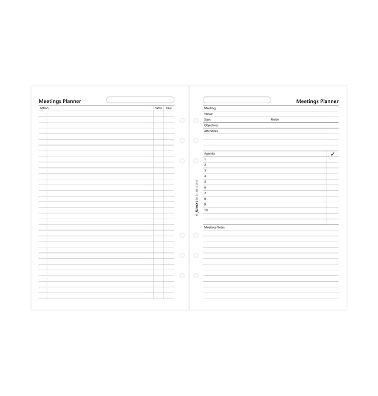 Undated Meetings Planner Refill A5