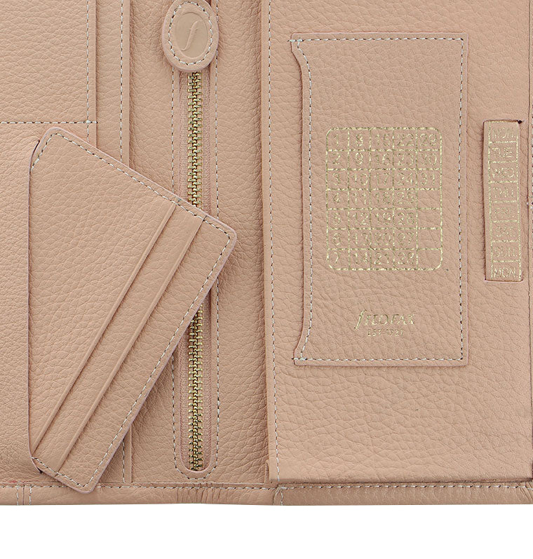 Classic Stitch Soft Leather Travel Wallet  Peach