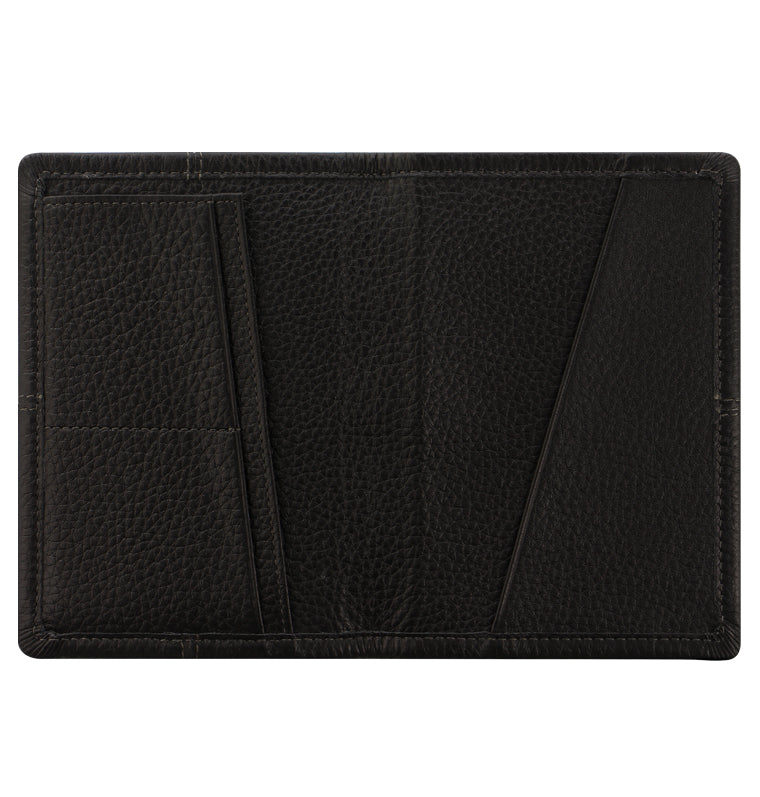 Classic Stitch Soft Leather Passport Holder Black