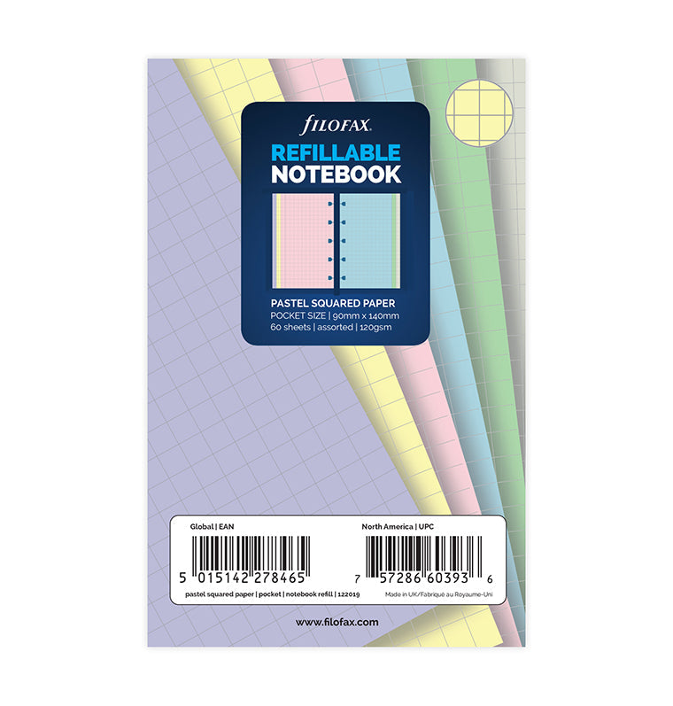 Filofax Notebook Pastel Squared Paper Refill - Pocket