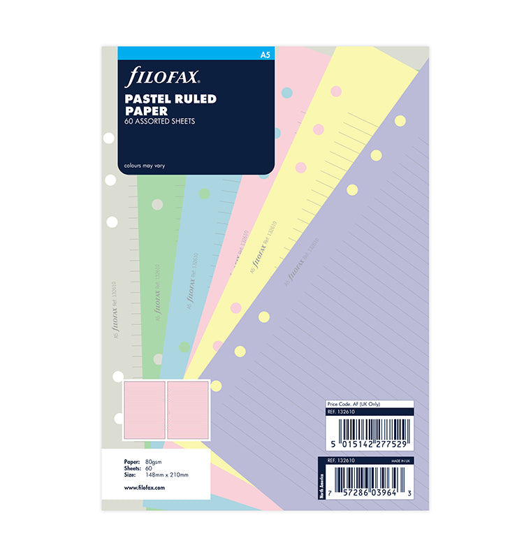 Pastel Ruled Notepaper Refill - A5