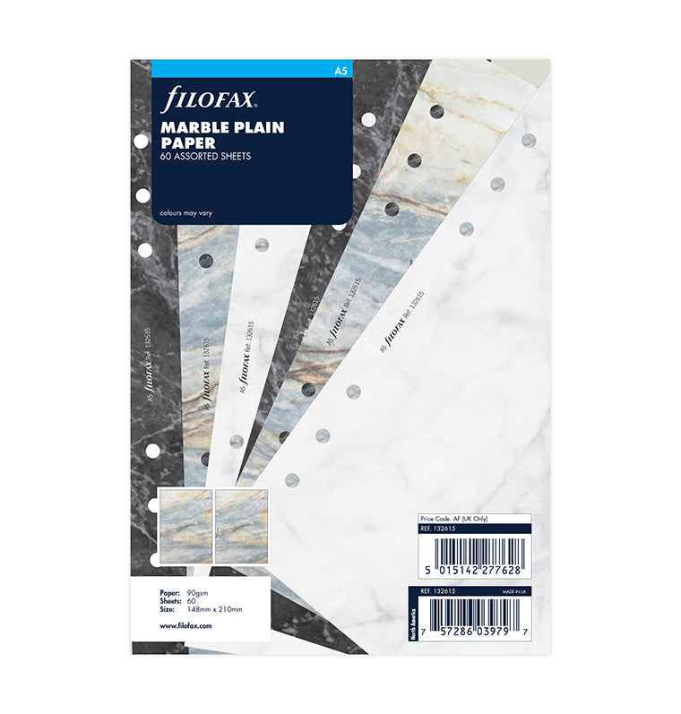 Marble Plain Notepaper Refill - A5