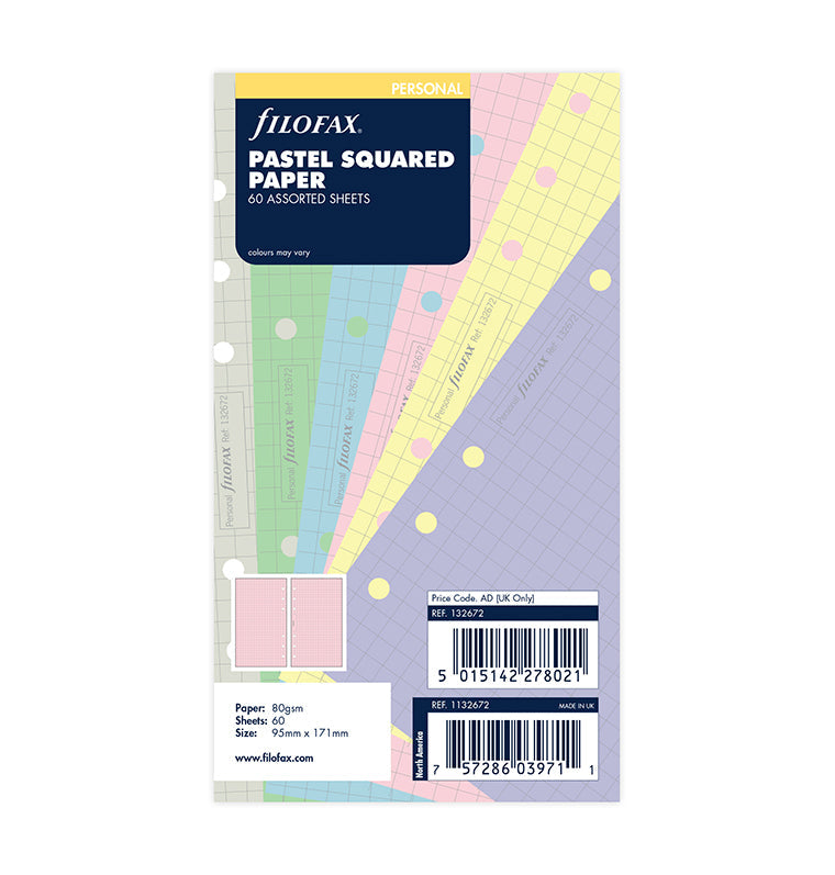 Pastel Squared Notepaper Refill - Personal