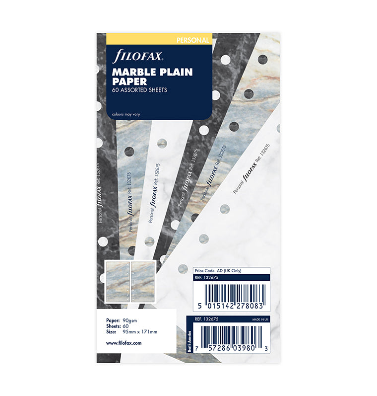 Marble Plain Notepaper Refill - Personal