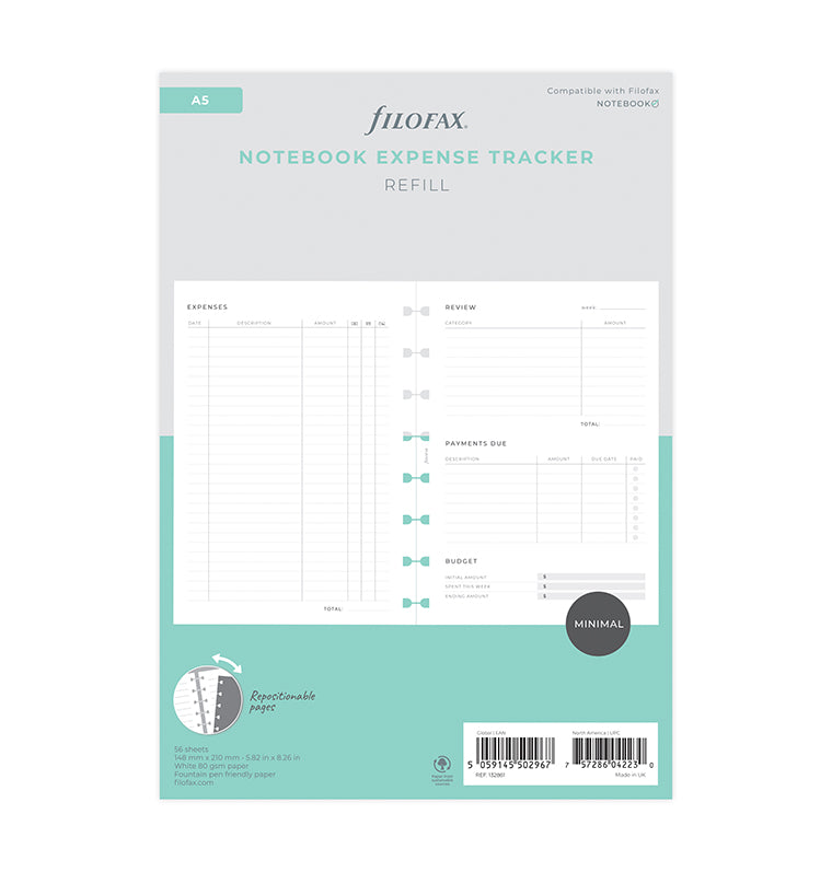 Expense Tracker Notebook Refill - A5
