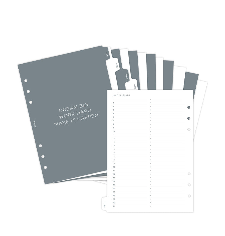 Minimal Monthly A5 Dividers
