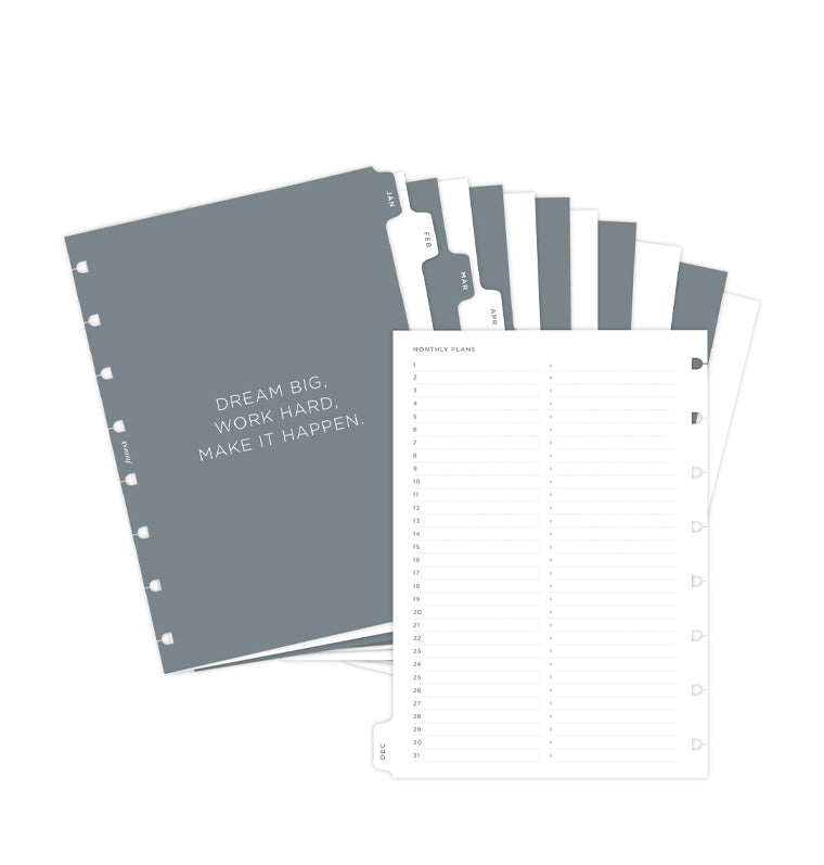 Minimal Monthly A5 Notebook Dividers