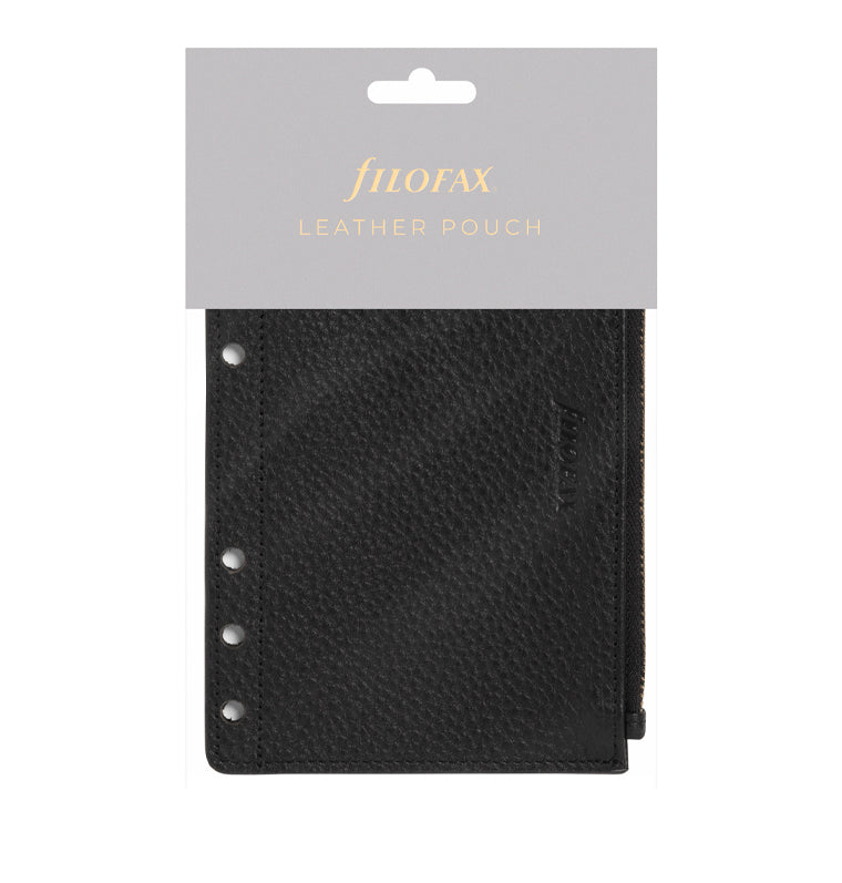 Leather Zipper Pouch Black Filofax – Filofax UK