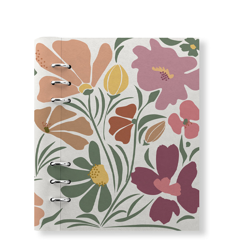 Clipbook Floral A5 Notebook Wild Flowers Green & White