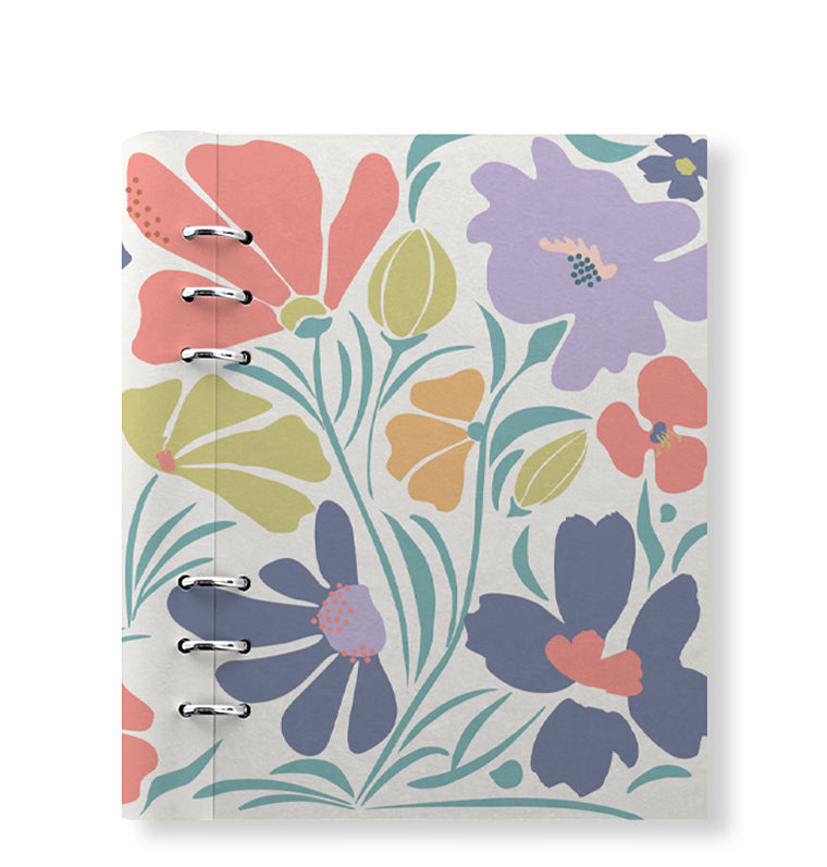 Clipbook Floral A5 Notebook Wild Flowers Blue & White