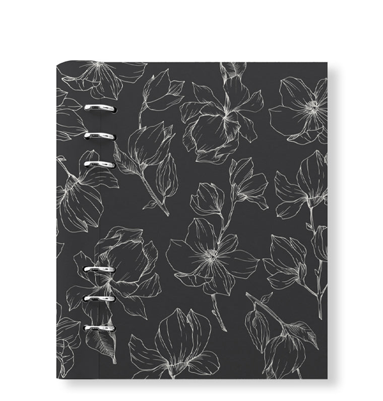 Clipbook Floral A5 Notebook Magnolia Charcoal