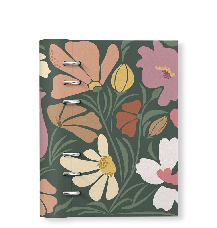 Clipbook Floral Personal Notebook Wild Flowers Green
