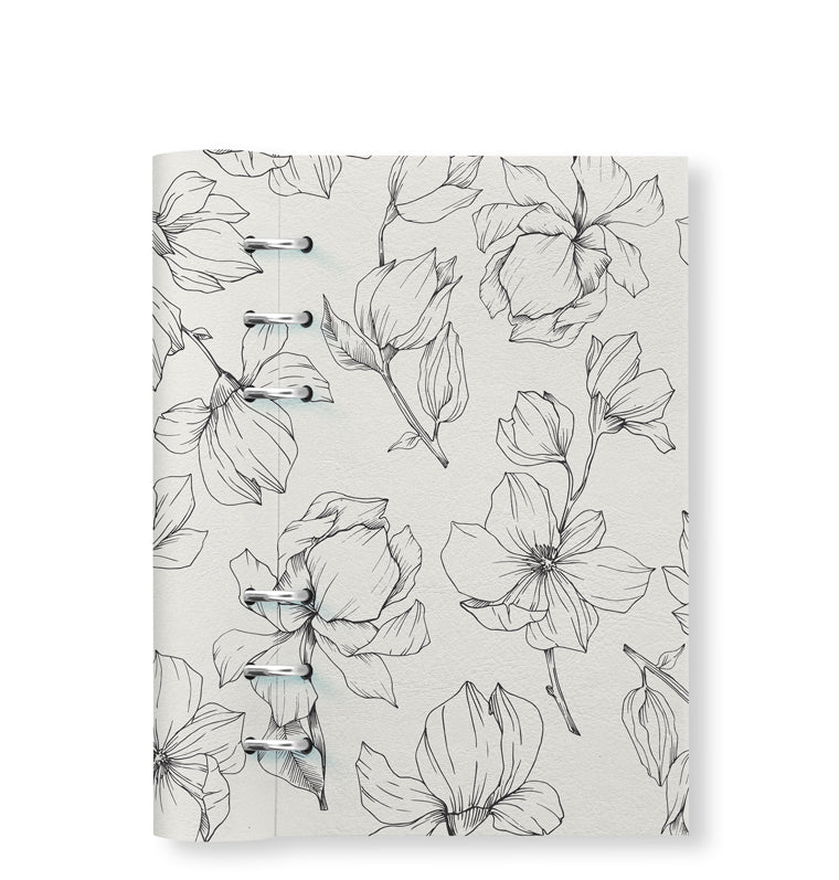 Clipbook Floral Personal Notebook Magnolia Ivory