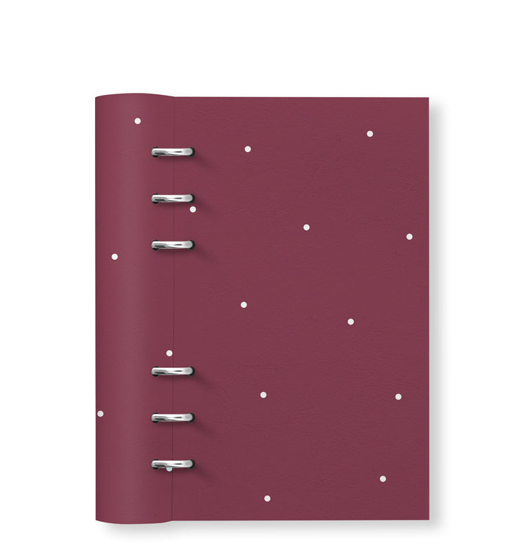Clipbook Timeless Personal Notebook Polka Dot  Burgundy
