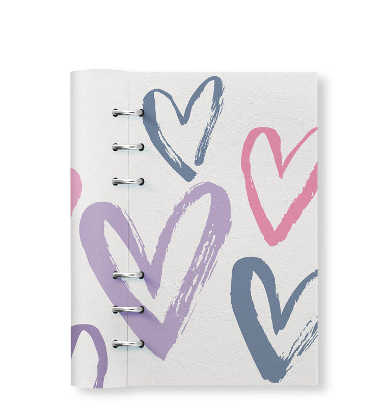 Clipbook Joy Personal Notebook  Hearts White