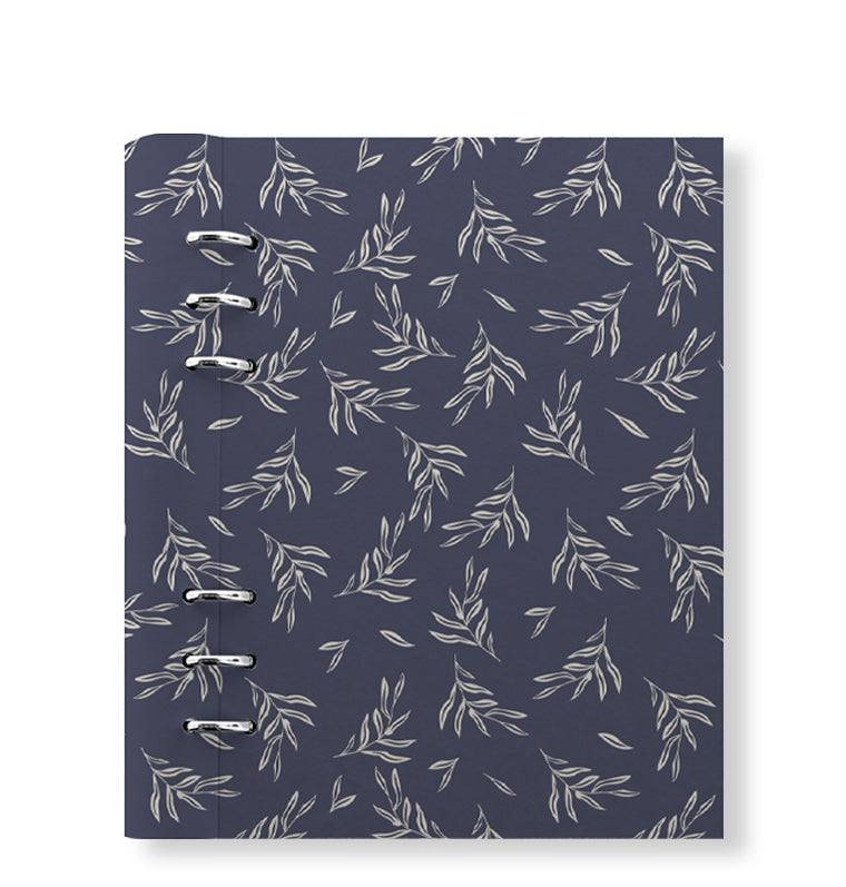 Clipbook Plants A5 Notebook Leaves Navy