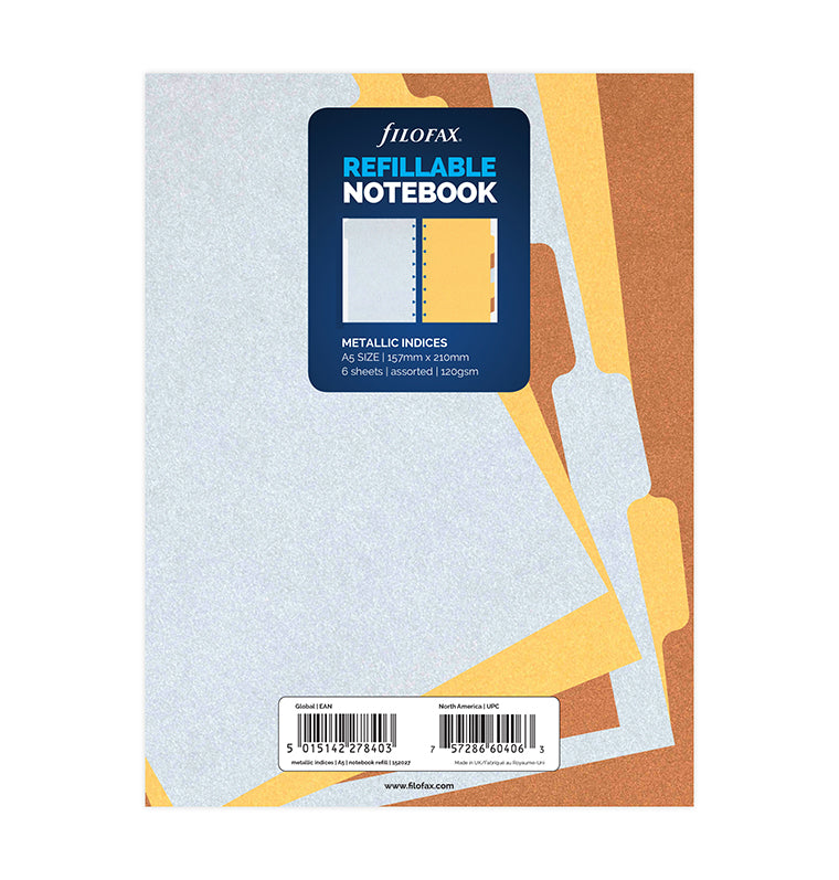 Metallic A5 Notebook Dividers
