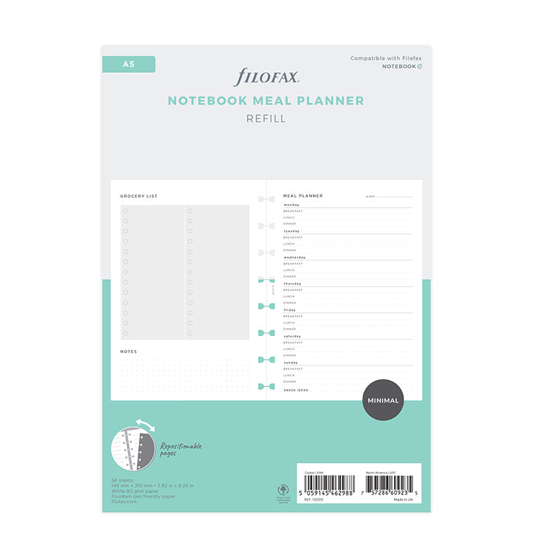 Meal Planner Notebook Refill - A5