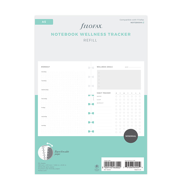 Wellness Tracker Notebook Refill - A5