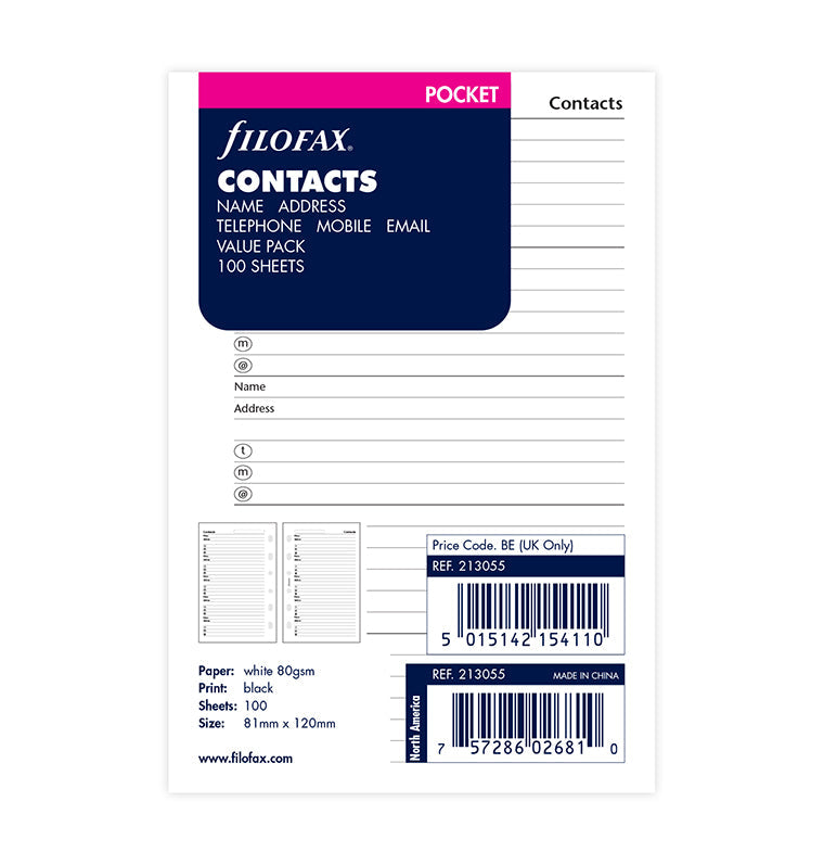 Contacts Value Pack Refill - Pocket