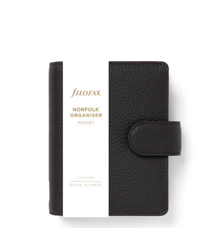 Filofax Norfolk Pocket Leather Organiser in Espresso Brown