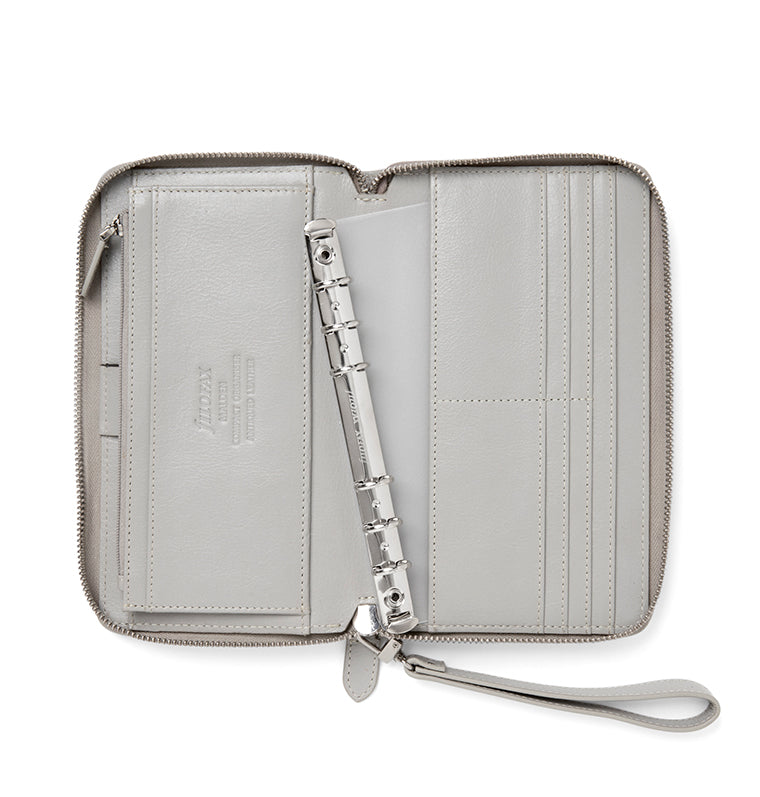 Malden Personal Compact Zip Leather Organiser Stone
