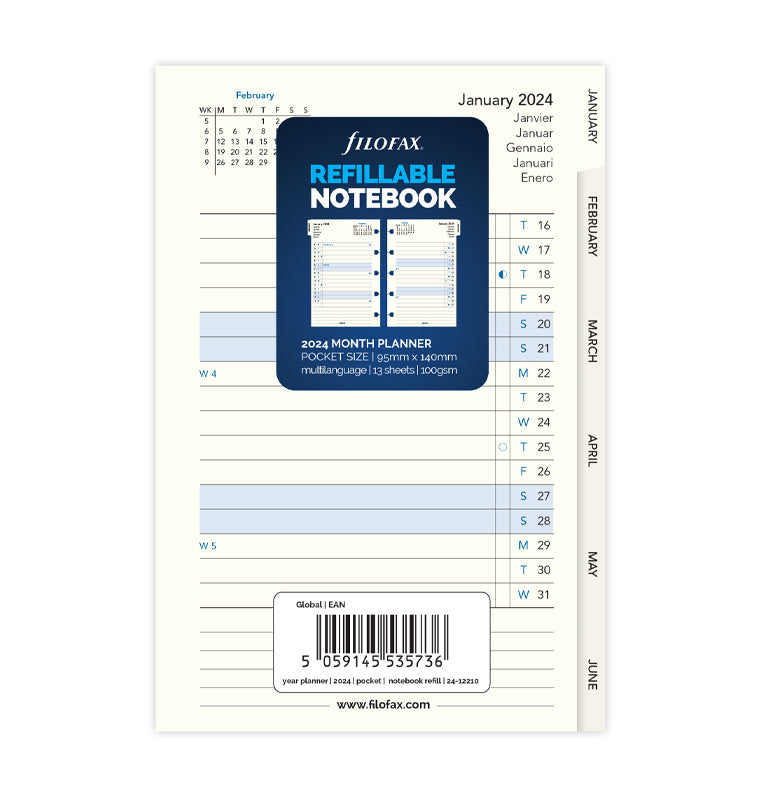 2024 Pocket Planner Refills  Pocket Filofax Inserts for 2024