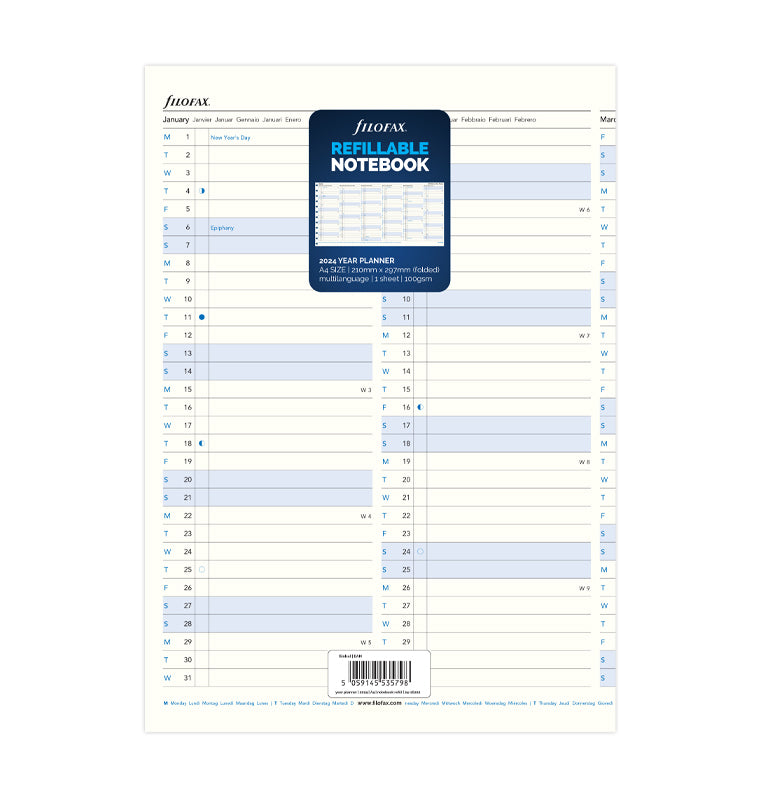 Filfox A4 Notebook Ruler A4 Refillable Notebook Refills | Filofax – Filofax UK
