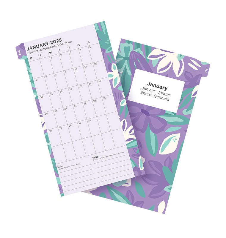 Floral Illustrated Diary Refill Pack - Personal 2025 Multilanguage