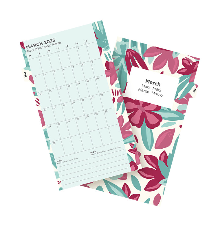 Floral Illustrated Diary Refill Pack - Personal 2025 Multilanguage