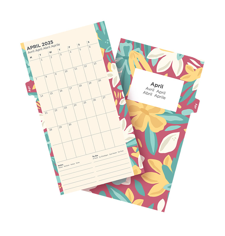 Floral Illustrated Diary Refill Pack - Personal 2025 Multilanguage