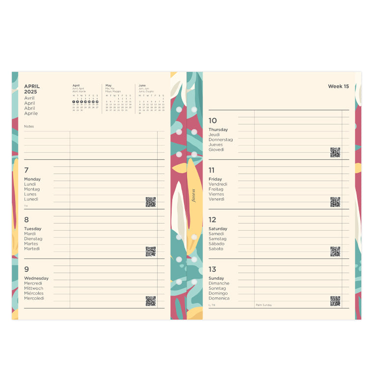 Floral Illustrated Diary Refill Pack - A5 2025 Multilanguage - Reminder App