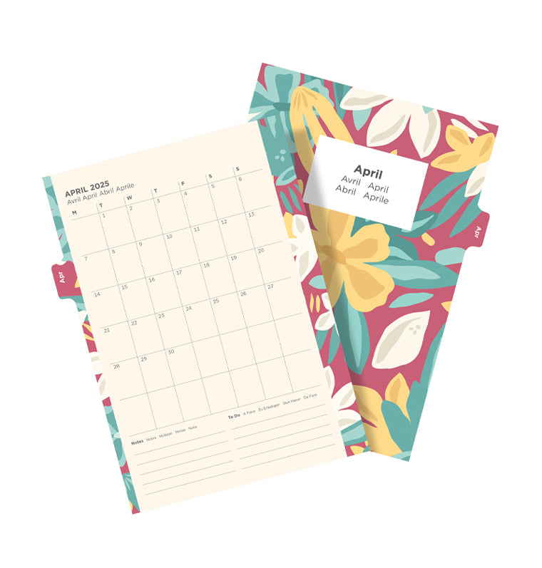 Floral Illustrated Diary Refill Pack - A5 2025 Multilanguage