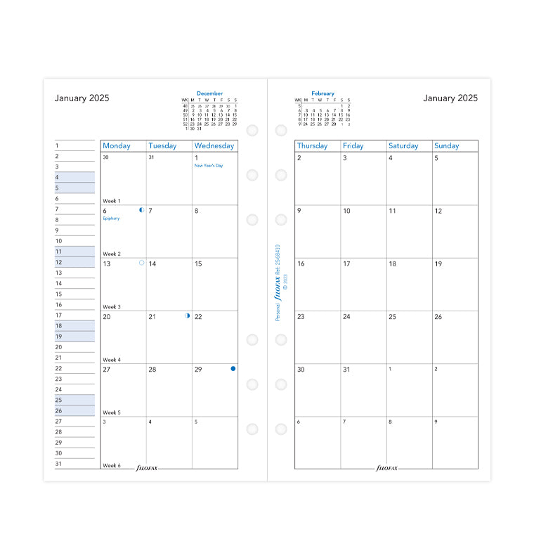 Month On Two Pages Diary - Personal 2025 English