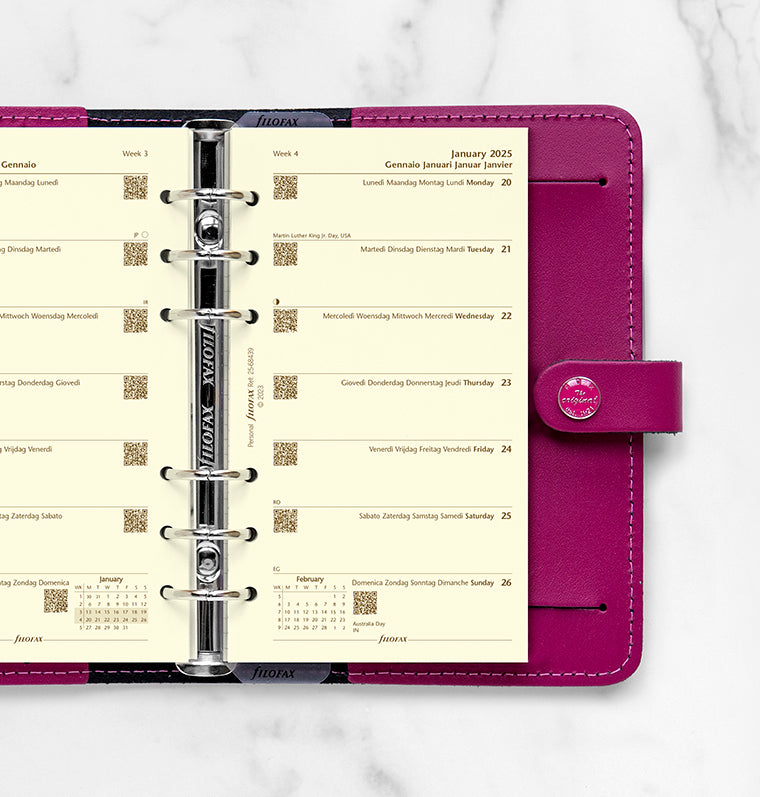 thumbnail image 2 of Filofax A5 Vertical Year Planner Refill - 2025, Cotton Cream Paper, Fold-Out Calendar For Organizers & Diaries 2 of 13