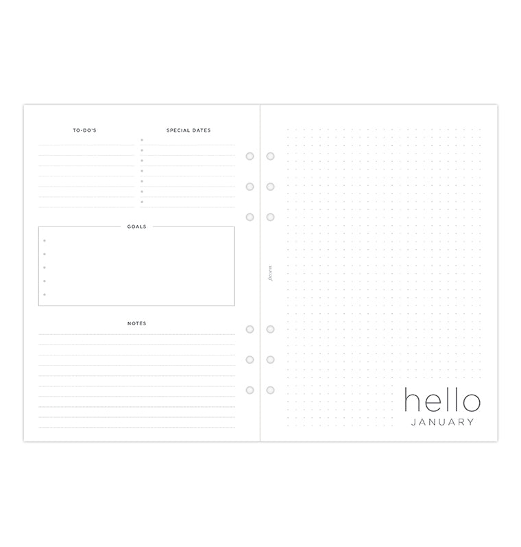 Minimal Week On Two Pages Diary - A5 2025 Multilanguage