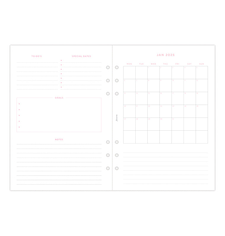 Confetti Week On Two Pages Diary - A5 2025 Multilanguage