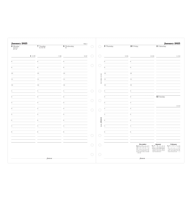 Week On Two Pages Diary With Appointments - Deskfax 2025 English