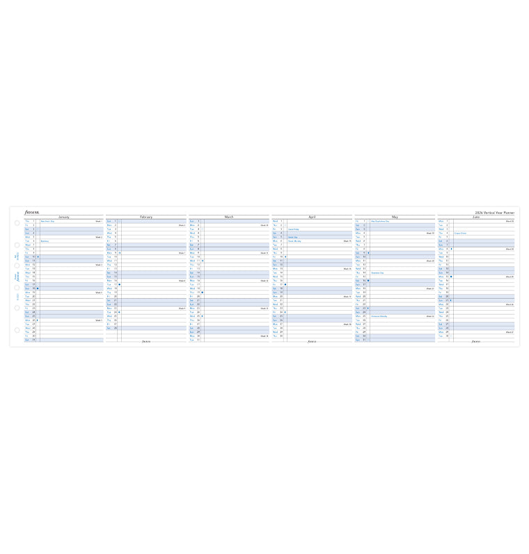 Filofax A5 Multi jaarspl.verticaal (Duits) 2026 Filofax A5 Multi jaarspl.verticaal (Duits) 2026