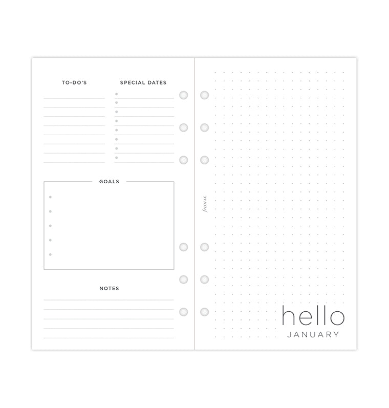 Filofax Mini 2026 Weekly Diary Refill - Week-on-2-Pages, 4 Languages, 67x105mm Paper