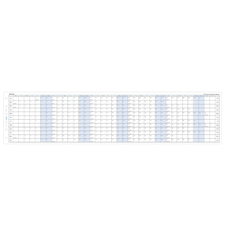 Filofax Horizontal Year Planner - Pocket 2027 English 27-68201