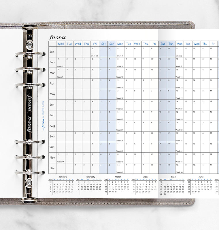 Filofax Horizontal Year Planner - A5 2027 English 27-68506
